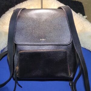 DKNY Black Leather Spacious Durable Backpack NOW ONLY $30